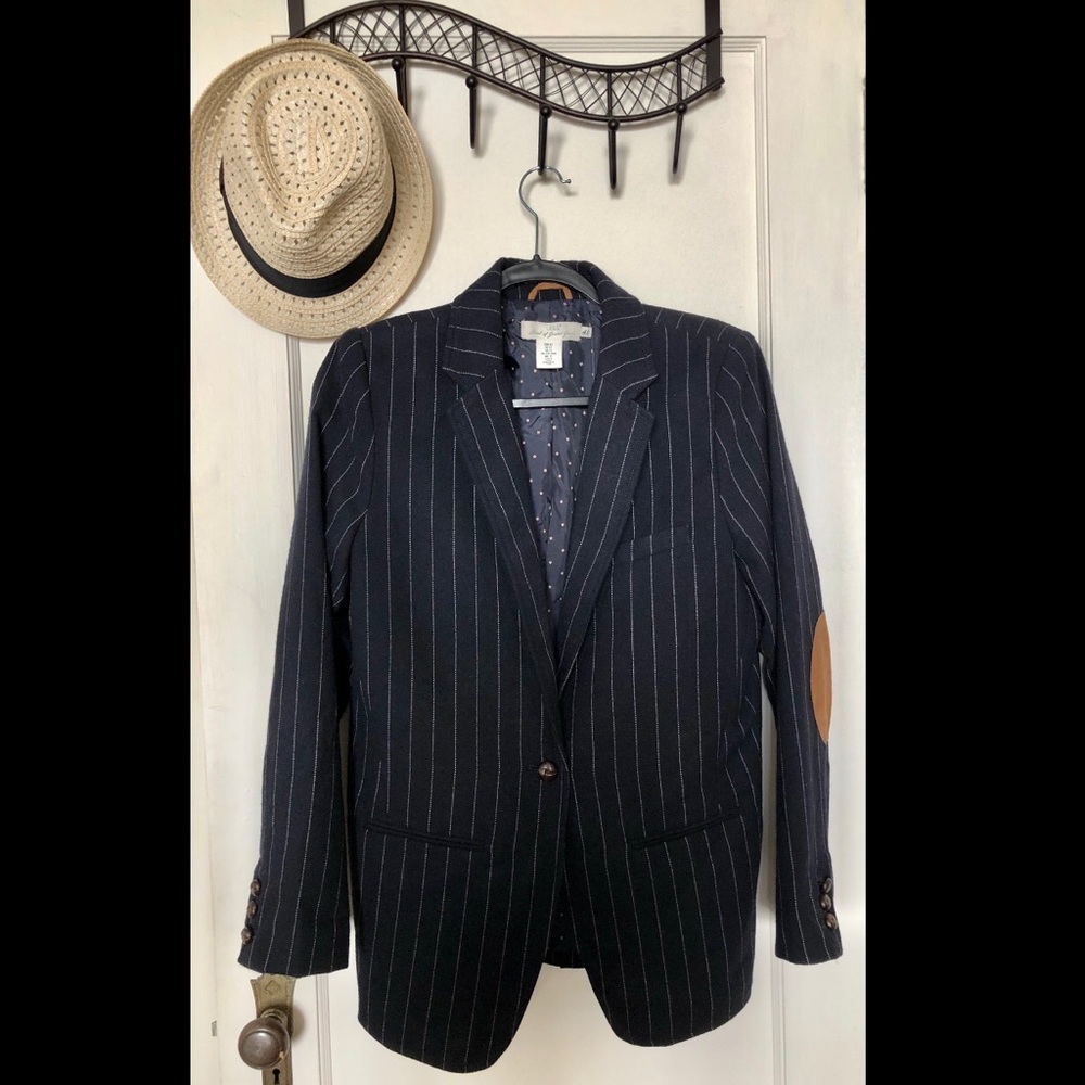 H&M Navy Pinstripe Blazer (NWOT)